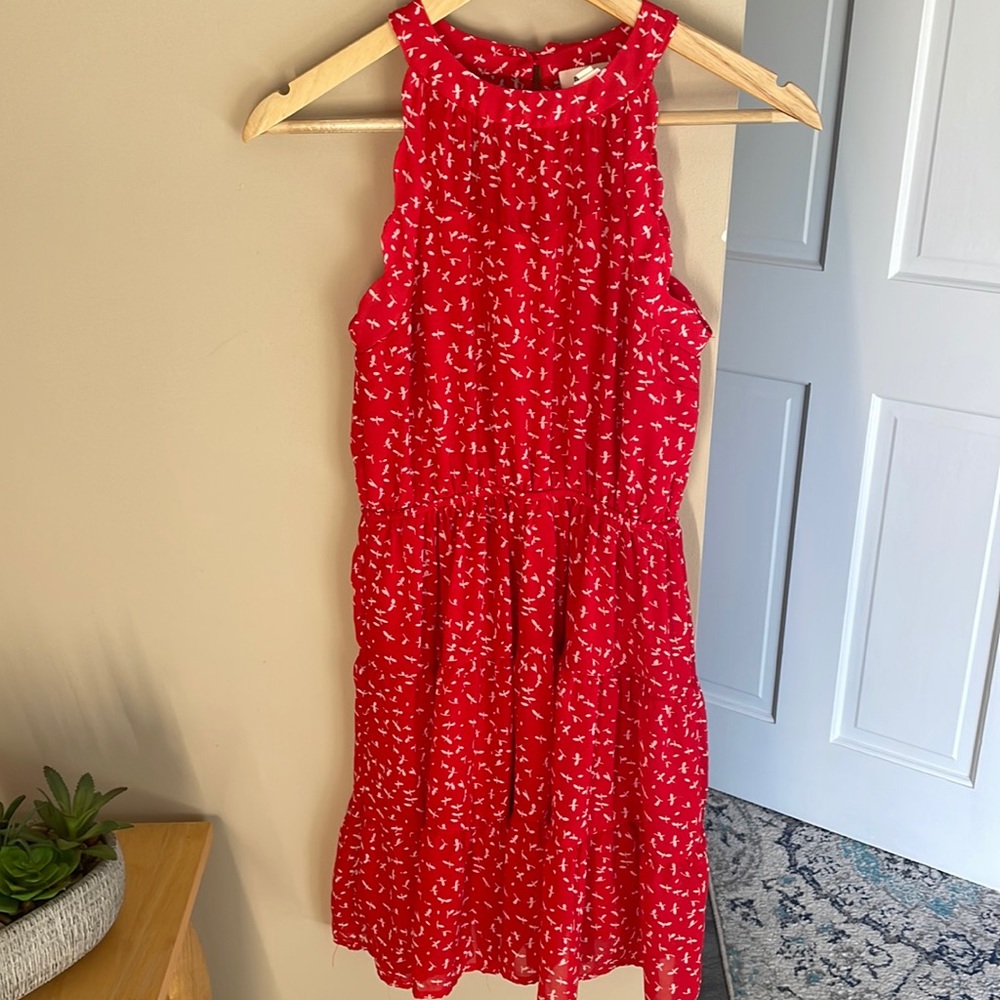 Monteau red and white sleeveless dress